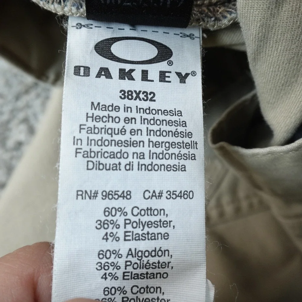 Oakley Pants Mens 38X32 Beige Tan Brown Chino Jeans Slim Straight Stretch Flex